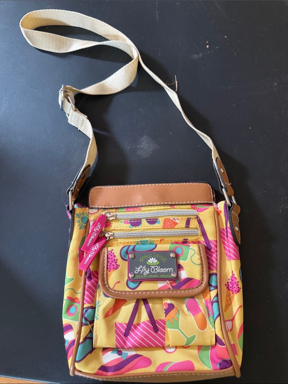 Lily Bloom Yellow Multi Ice Cream & Popsicle Crossbody